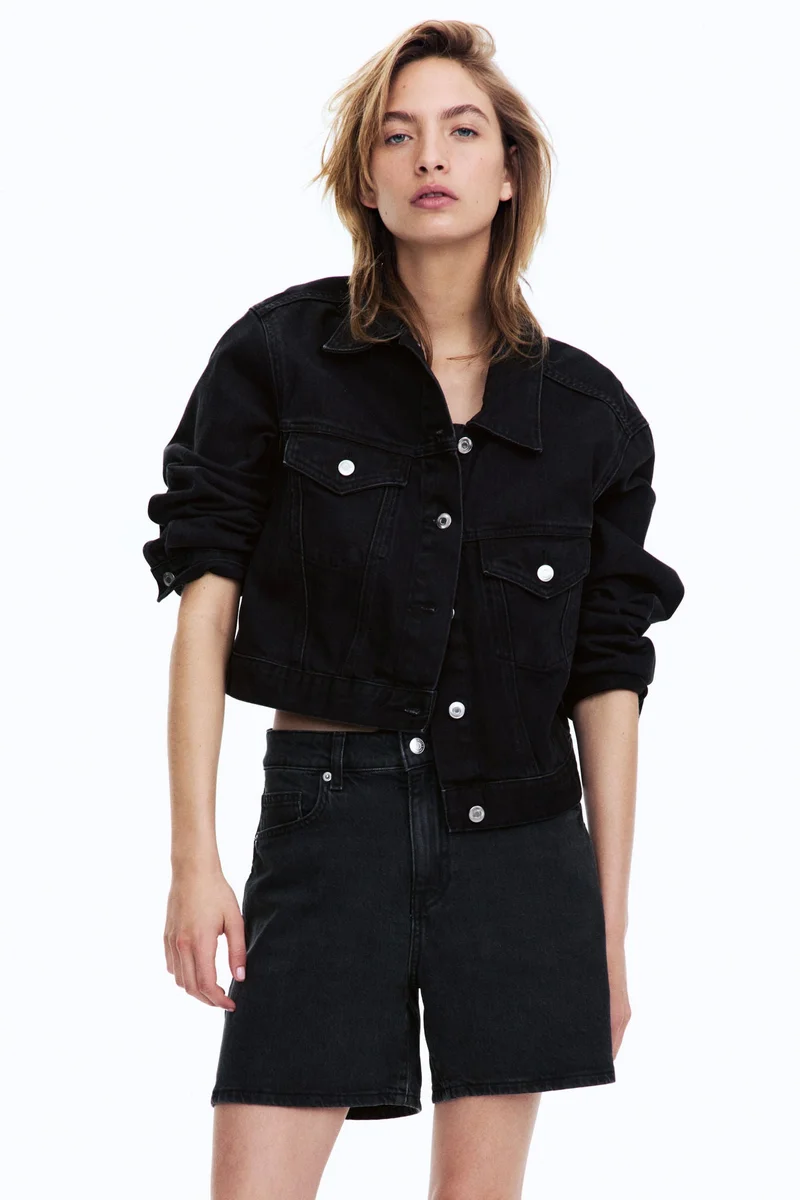 H&M High-waisted denim shorts