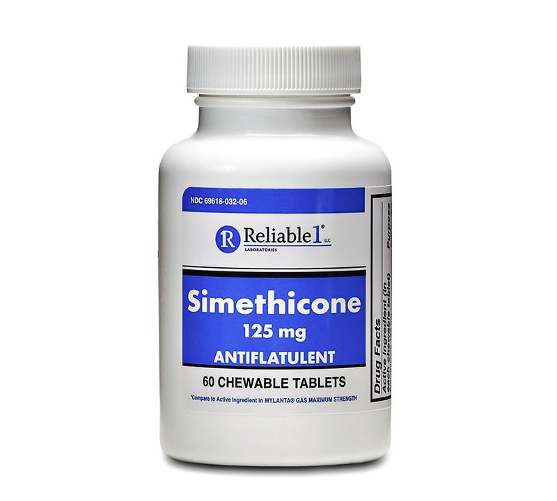 Reliable 1 Simethicone 125 mg AntiGas 60 Peppermint Tablets 1 Bottle