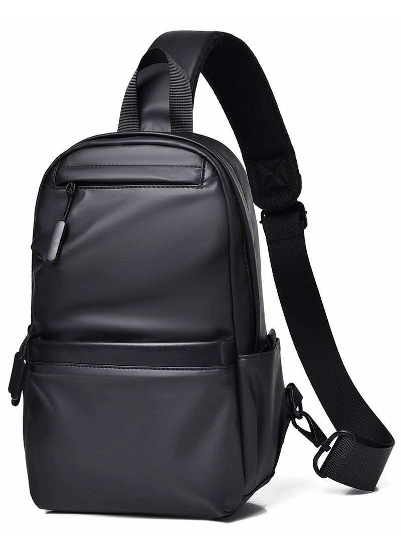 Qiccijoo - Qiccijoo Sling Backpack Small Crossbody Bag Shoulder Bag for Men Women Chest Bag Hiking Daypack Travel Bag Casual Daypack Backpacks for Walking Biking Gym Sport Cycling(Black) - Image 1