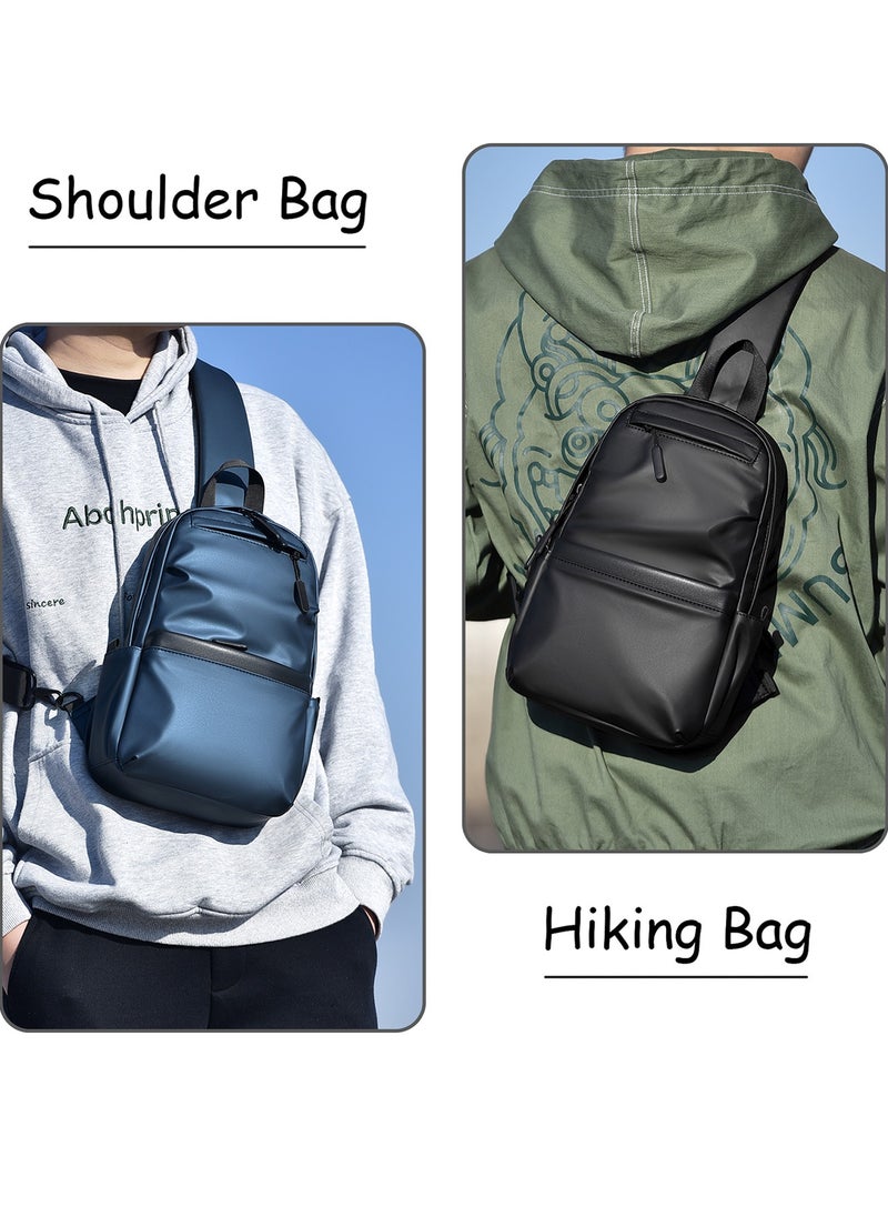Qiccijoo - Qiccijoo Sling Backpack Small Crossbody Bag Shoulder Bag for Men Women Chest Bag Hiking Daypack Travel Bag Casual Daypack Backpacks for Walking Biking Gym Sport Cycling(Black) - Image 1