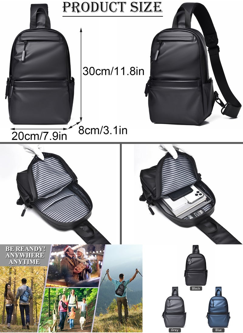 Qiccijoo - Qiccijoo Sling Backpack Small Crossbody Bag Shoulder Bag for Men Women Chest Bag Hiking Daypack Travel Bag Casual Daypack Backpacks for Walking Biking Gym Sport Cycling(Black) - Image 1