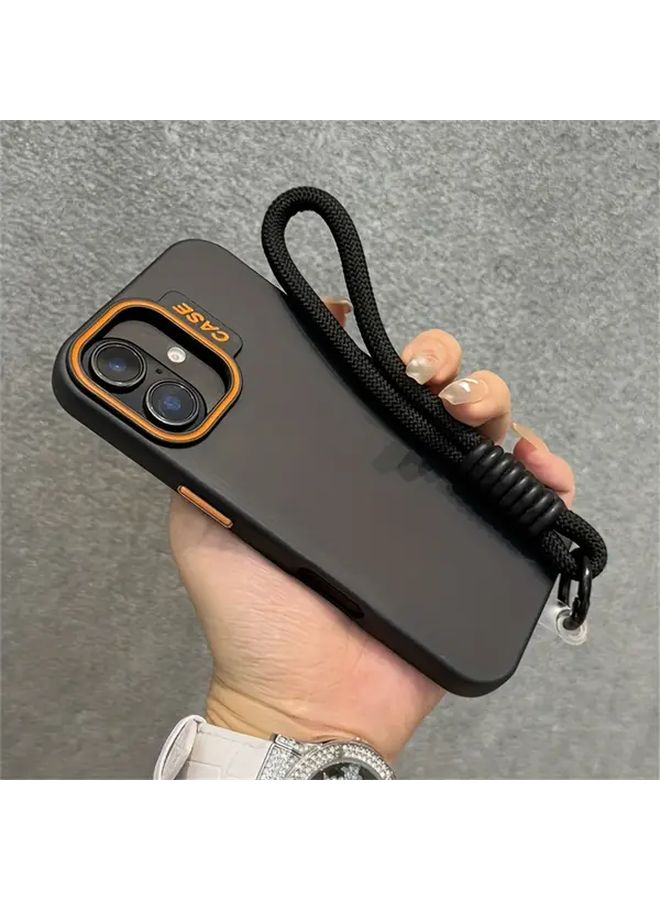 حافظة هاتف أسود غير لامع مع سوار لجهاز iPhone 13 Pro Max - Image 3