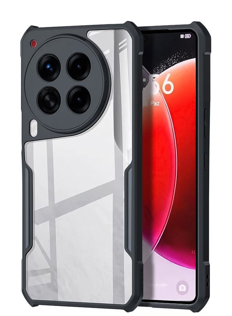 TECNO Camon 30 4G/5G Case Cover, Ultra-Thin Lightweight Cover Soft TPU Bumper, Acrylic Clear Back Mobile Phone Case Cover Black - Image 1