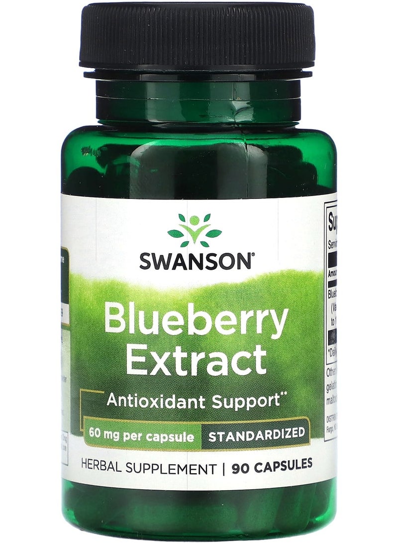 SWANSON مستخلص التوت الأزرق القياسي 60 ملغ 90 كبسولة