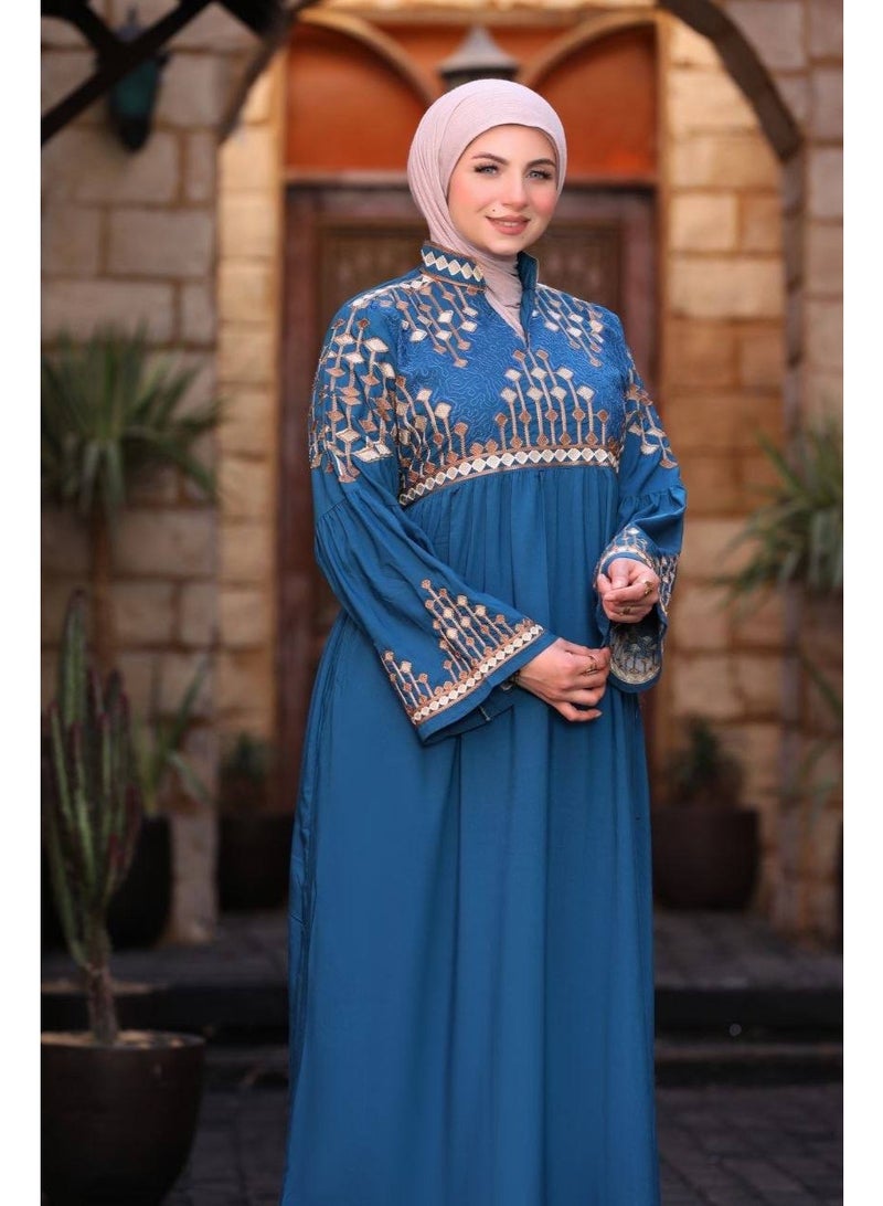 عباية حريمي قطن مراسي مستوردة فاخرة– مقاس 1: عرض 60 سم – مناسب لحد 85 كجم تصميم مريح واسع بخامة ناعمة مناسبة لكل الأوقات - Image 3