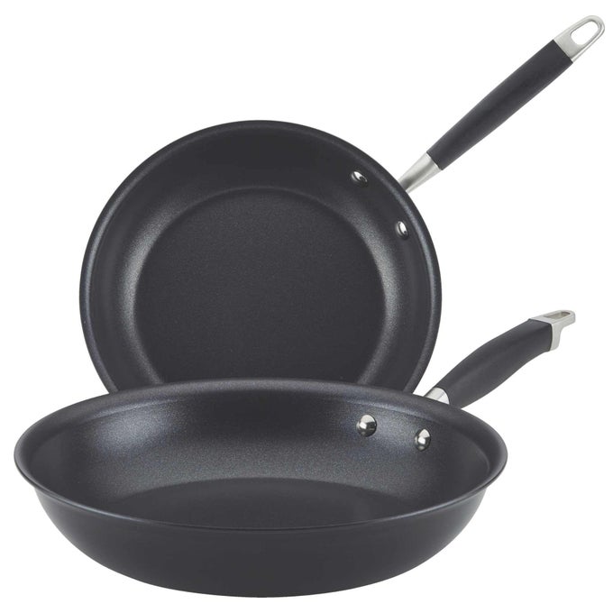 ADVANCED HOME HARDANODIZED NONSTICK SKILLETS 2 PIECE SET 1025INCH 1275INCH ONYX