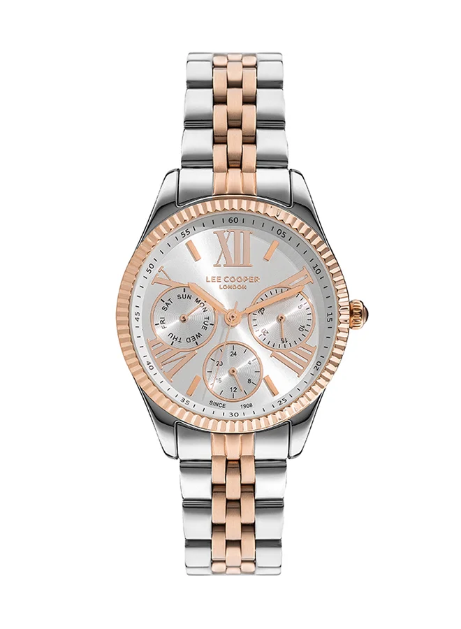 Lee Cooper Lee Cooper Women's Quartz Movement Watch, Multi Function Display and Metal Strap - LC07333.530, Silver