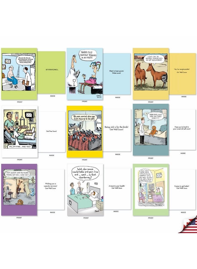 NobleWorks - 36 Assorted Hysterical Get Well Bulk Box Set Greeting Cards Envelopes - Mix Funny Feel Better Variety Pack For Men, Women (36 Designs, 1 Each) - Happy And Healthy Ac2798Gwg-B1X36 - Image 4