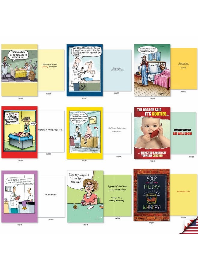 NobleWorks - 36 Assorted Hysterical Get Well Bulk Box Set Greeting Cards Envelopes - Mix Funny Feel Better Variety Pack For Men, Women (36 Designs, 1 Each) - Happy And Healthy Ac2798Gwg-B1X36 - Image 3