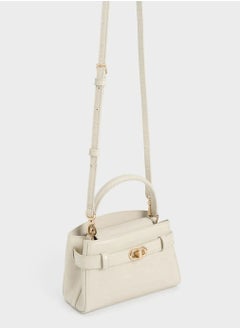 Charles & Keith Charles & Keith Metal Buckle Strap Tote Shoulder Bag  - Image 5