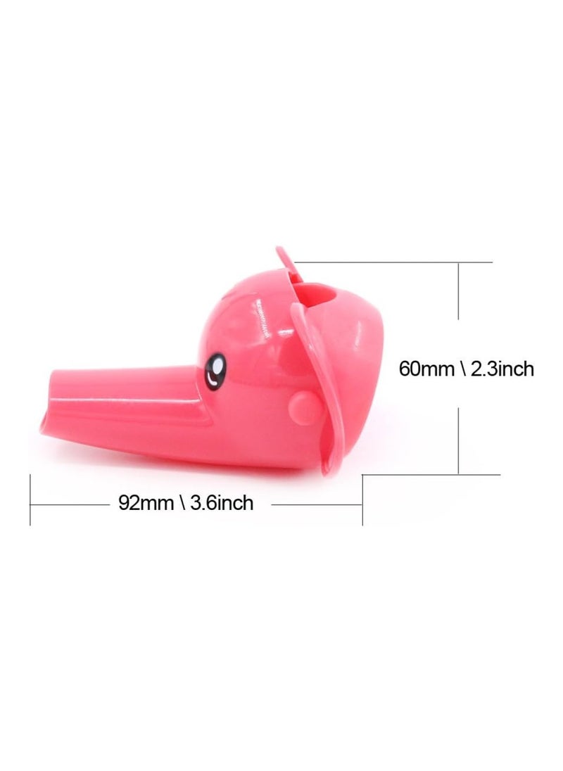 Rustark Cartoon Faucet Extender Sink Handle Extender Set Of 3, Yellow Duck, Pink Elephant, Blue Dolphin  - Image 5