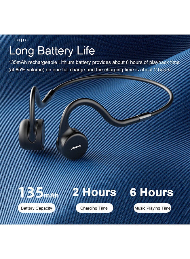 Lenovo X5 Bone Conduction Headphones 8GB MP3 Player Wireless BT5.0 Earphone IPX8 Waterproof Swimming Sports Headset Hands-free with Microphone
