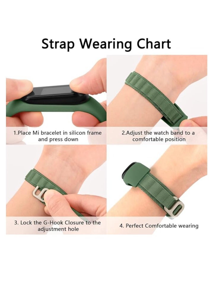Generic Alpine Loop Band for Xiaomi Mi Band 7/Mi Band 6/Mi Band 5/Mi Band 4/Mi Band 3,Women Men Nylon Sport Solo Loop Rugged Wristband with G‑Hook  - Image 4