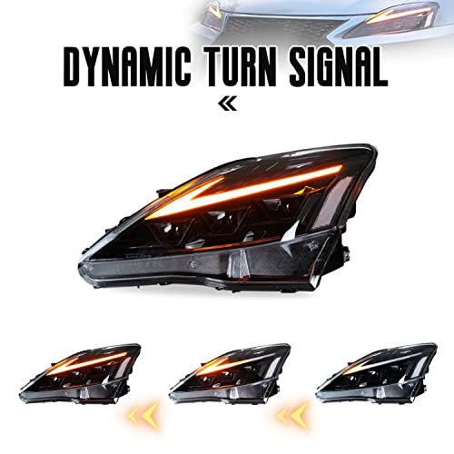 HCMOTIONZ Headlights Compatible with Lexus IS250/ IS250C IS350 IS350C IS220d 2006-2012, ISF 2008-2014 With DRL Start UP Animation LED Lamp - Image 4
