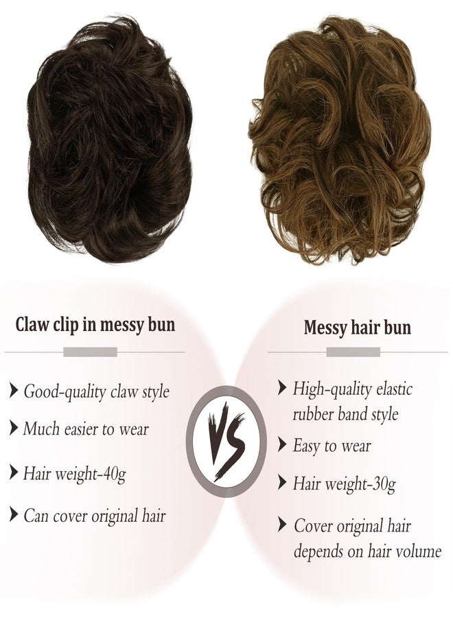 بلوشيا وصلات شعر على شكل كعكة فوضوية بمشبك من BLUSHIA، مناسبة للكعكات المموجة والمجعدة، وصلات شعر على شكل كعكة، وصلات شعر على شكل كعكة بمشبك، وصلات شعر على شكل ذيل حصان، ربطة شعر بمشبك للنساء (بني داكن) - Image 4