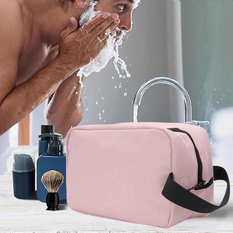 Fockety Waterproof Nylon Hanging Toiletry Bag For Men And Women Pink With Compartments - Image 4