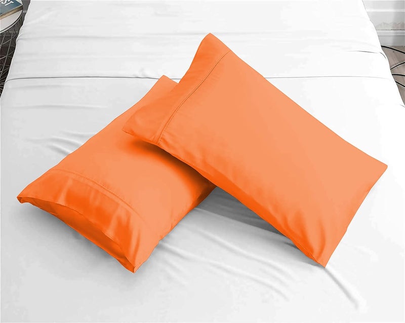 Filbert Platinum Premium Collection Egyptian Cotton 400TC Orange 2 Piece Pillow Covers 20 x 30 Inches - Image 2