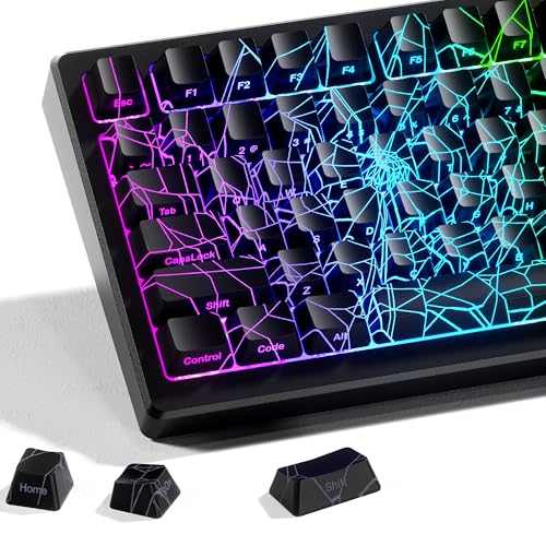 HITIME غطاء مفاتيح HITIME x XVX على شكل شبكة العنكبوت 60 75 100 بالمئة - أغطية مفاتيح تتألق مع تقنية IMD، لأجهزة الكمبيوتر الميكانيكية، مجموعة كاملة من 118 مفتاح، تصميم OEM، إضاءة خلفية، مطبوعة من الجانب - أسود - Image 1