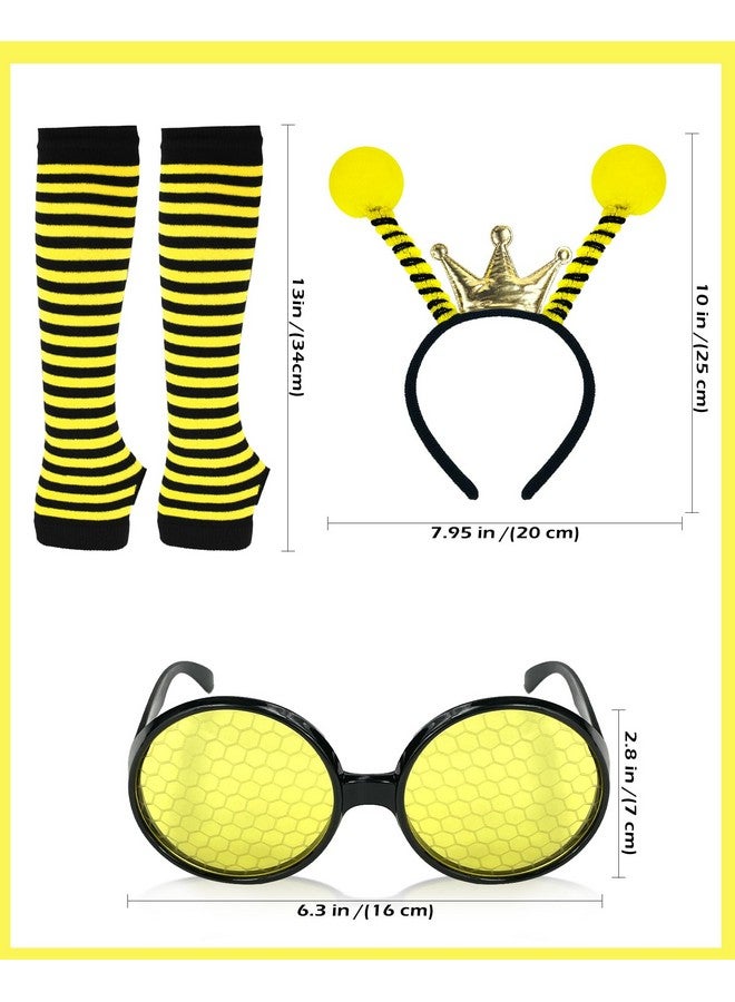 BleSky Bee Costume Kit Bee Costume Accessories Set Bee Antenna Headband Bee Sunglasses YellowTutu Skirt for Halloween Costume Honey Bee Party Cosplay - Image 3