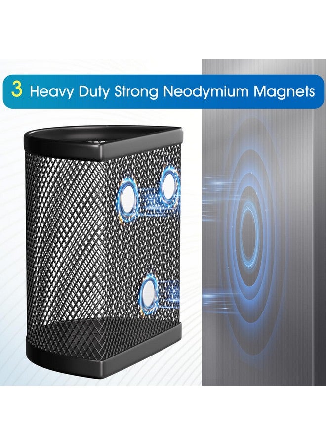 ماكسجير حامل أقلام مغناطيسي، عبوة من 2 منظم خزانة، حامل أقلام شبكي لمكتب حامل أقلام تحديد - مغناطيس قوي للغاية مثالي للخزانة والثلاجة واللوحة القابلة للمسح الجاف والسبورة البيضاء - Image 2