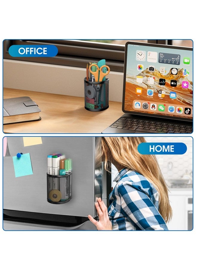 ماكسجير حامل أقلام مغناطيسي، عبوة من 2 منظم خزانة، حامل أقلام شبكي لمكتب حامل أقلام تحديد - مغناطيس قوي للغاية مثالي للخزانة والثلاجة واللوحة القابلة للمسح الجاف والسبورة البيضاء - Image 5