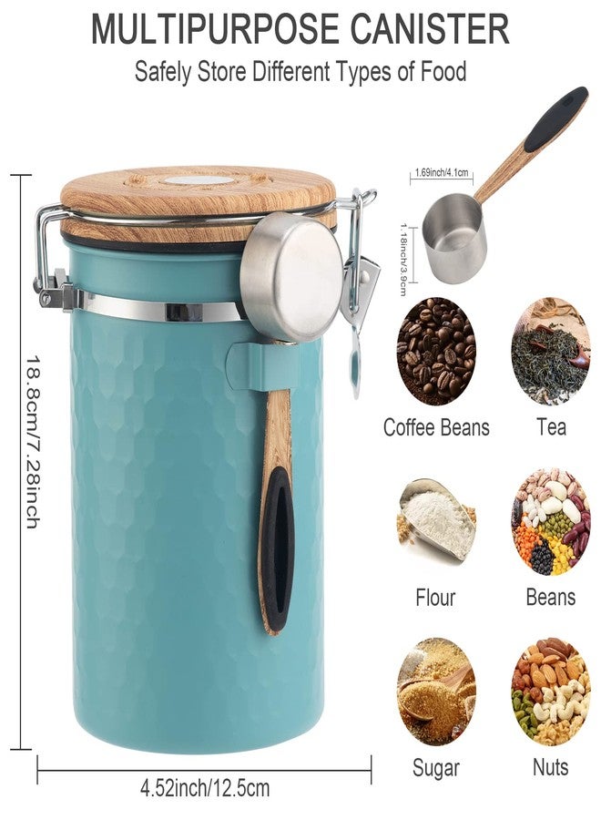 TEDSWAIT Coffee Canisters Airtight Coffee Bean Storage Container Kitchen Stainless Steel Food Storage Container with Scoop Date Tracker & CO2 Valve 61Fl Oz (Lake Blue) - Image 5