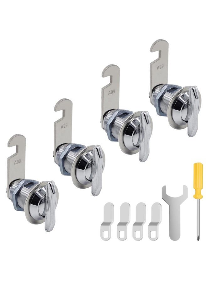 ESUDNT RV Compartment Latch RV Thumb Latch 1 inch Thumb Operated Offset Cam Lock, Keyless Cabinet Thumb Lock for Camper, Trailer, Motorcycles, Mailbox, Drawer (4 Pack, 100% Metal) - Image 1