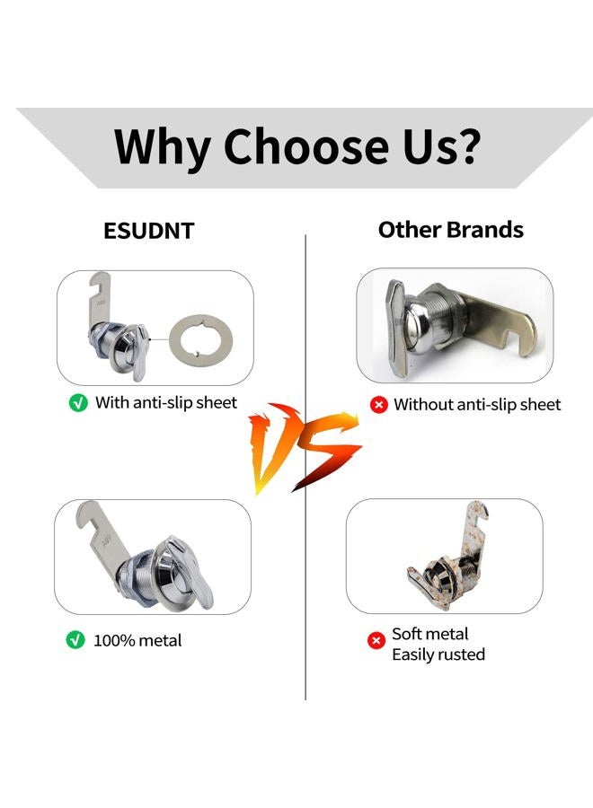 ESUDNT RV Compartment Latch RV Thumb Latch 1 inch Thumb Operated Offset Cam Lock, Keyless Cabinet Thumb Lock for Camper, Trailer, Motorcycles, Mailbox, Drawer (4 Pack, 100% Metal) - Image 3