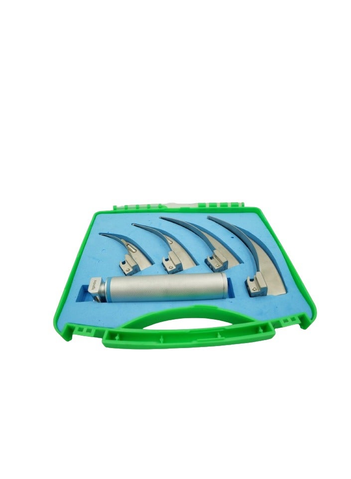TNM Laryngoscope 4 Blades Macintosh Standard Handles with Box EMT Diagnostic - Image 2