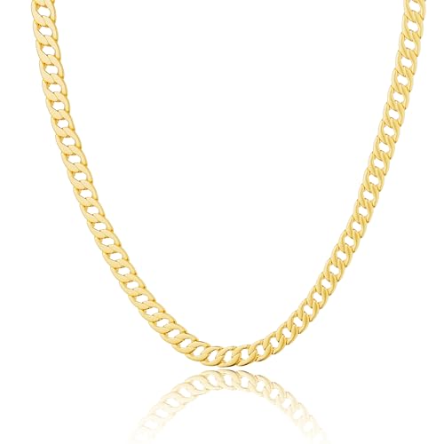 Moodear Gold Necklace for Women Chunky 14K Gold Plated Chain Necklace Cuban Link Chain Choker Necklace for Women Trendy Fashion Jewelry - Image 1