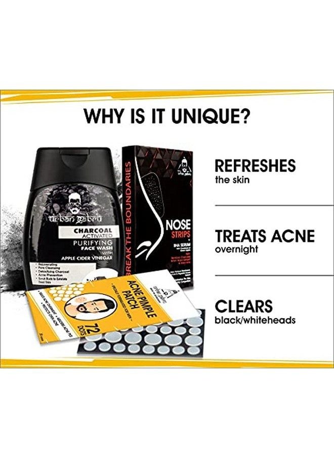 UrbanGabru Acne Pimple Patch Invisible Facial Stickers Cover Pimple/Acne Absorbing Patch (Pimple Patch + Charcoal Face Wash + Nose Strips)  - Image 3
