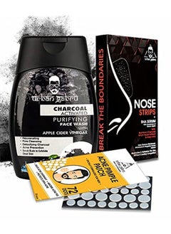 Acne Pimple Patch Invisible Facial Stickers Cover Pimple/Acne Absorbing Patch (Pimple Patch + Charcoal Face Wash + Nose Strips)