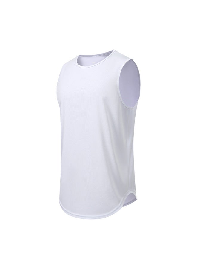 Loose Plus Size Quick-drying Breathable Vest Fitness Training Basketball Running Mesh Waistcoat Curved Hem Sleeveless Top