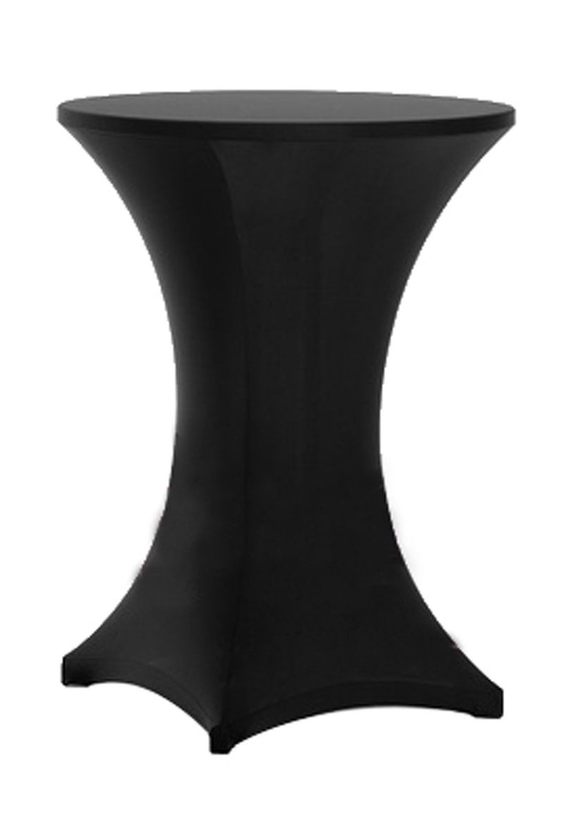 Tina's 32x43 Inch Highboy Spandex Cocktail Table Covers Black, Cocktail Table Spandex Covers, Fitted Stretch Cocktail Table Tablecloth for Round Tables - Image 1
