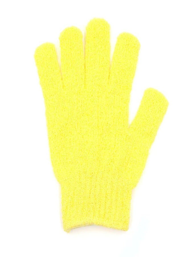 ATIMUNA Shower Bath Gloves - Natural Loofah Exfoliating and Cleansing Mitts - Double-Sided Microfiber Scrubber for Body and Face - Dead Skin Remover for Adults and Children - Soft Spa Massage Glove Set (1 Pair Glove) (YELLOW, FREE SIZE) - Image 3