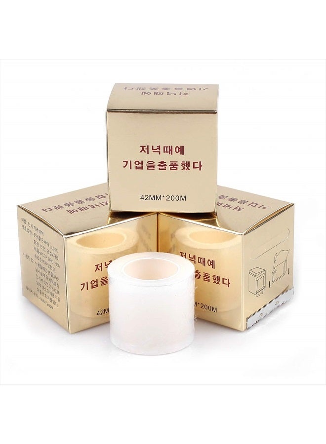 fenshine 4 PCS Disposable Eyebrow Tattoo Plastic Wrap Preservative Film For Professional Eyebrow Lips Permanent Make Up Supplies Wrap Cover Tape Roll (4 Rolls Preservative Film) - Image 1