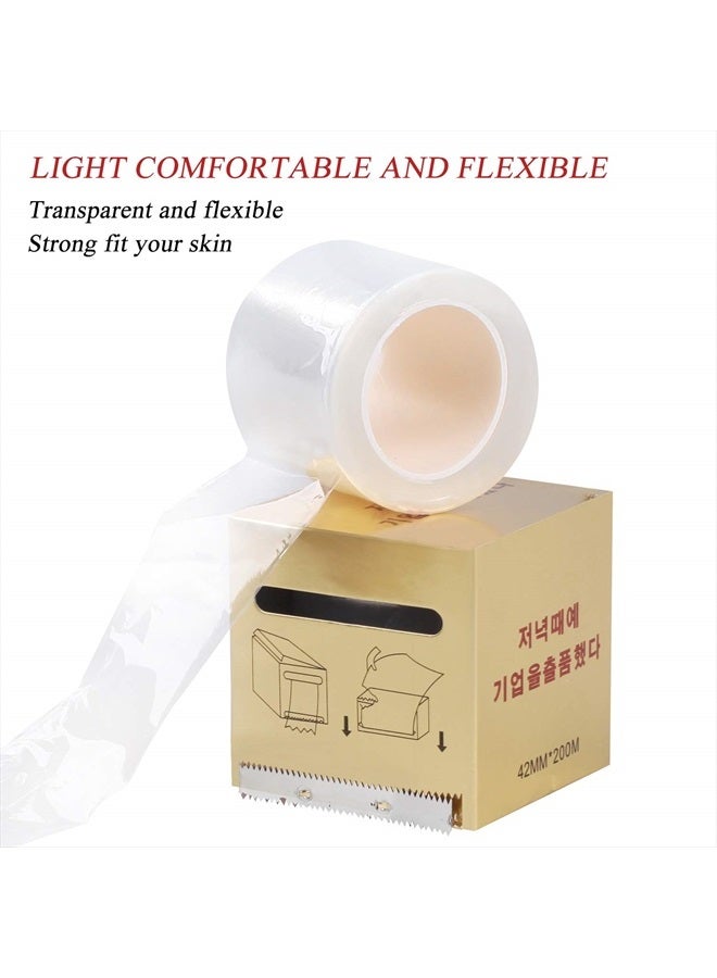 fenshine 4 PCS Disposable Eyebrow Tattoo Plastic Wrap Preservative Film For Professional Eyebrow Lips Permanent Make Up Supplies Wrap Cover Tape Roll (4 Rolls Preservative Film) - Image 5