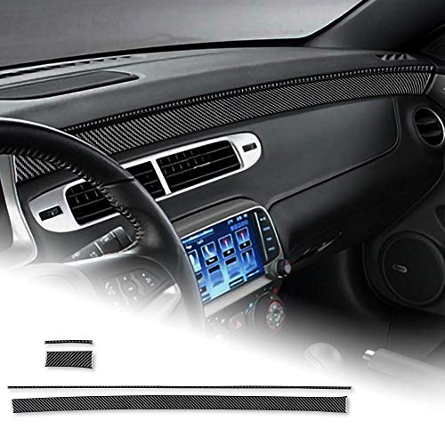AIRSPEED Carbon Fiber Car Center Console Dash Panel Sticker Interior Trim Decal Accessories for Chevrolet Camaro 2010 2011 2012 2013 2014 2015 (Black) - Image 1