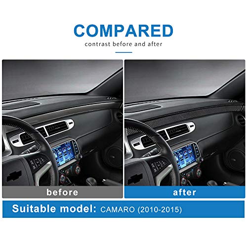 AIRSPEED Carbon Fiber Car Center Console Dash Panel Sticker Interior Trim Decal Accessories for Chevrolet Camaro 2010 2011 2012 2013 2014 2015 (Black) - Image 4