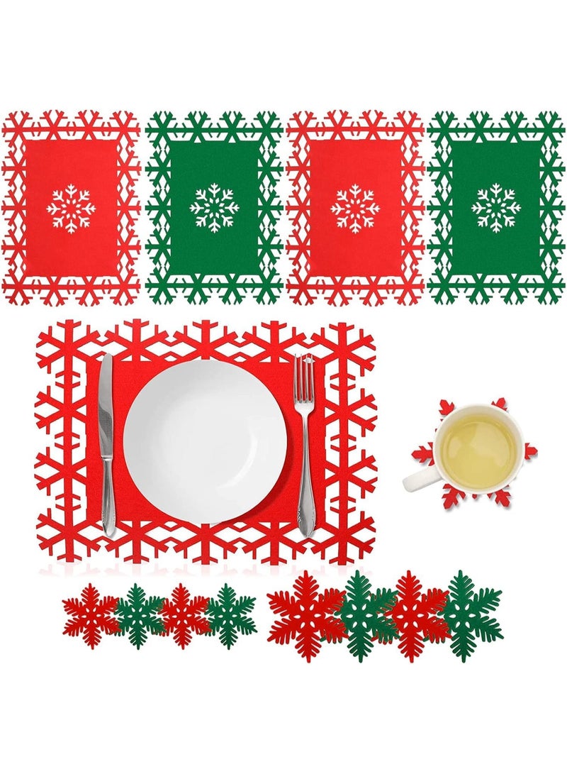 12 قطعة من مفارش الأطباق اللباد مناسبة لمطاعم الفنادق والمفارش العائلية عيد الميلاد (الوقايات) - Image 1