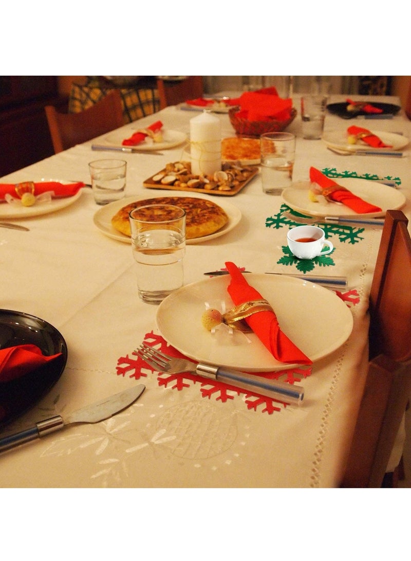 12 قطعة من مفارش الأطباق اللباد مناسبة لمطاعم الفنادق والمفارش العائلية عيد الميلاد (الوقايات) - Image 5