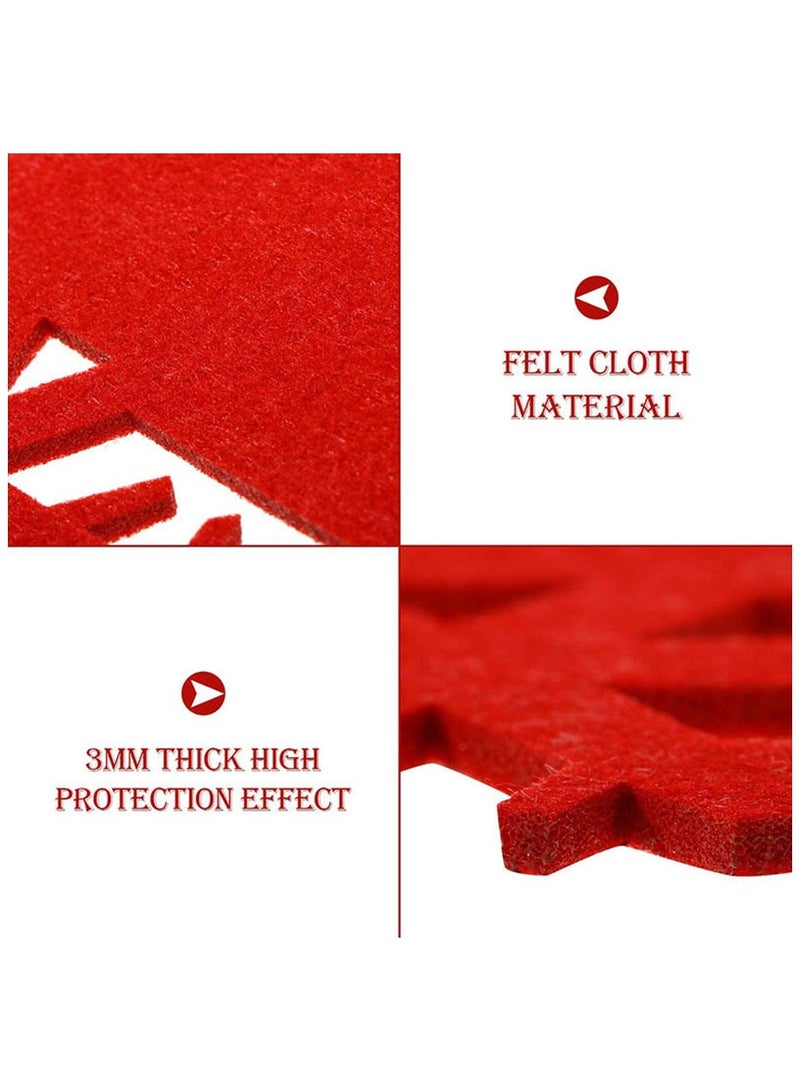 12 قطعة من مفارش الأطباق اللباد مناسبة لمطاعم الفنادق والمفارش العائلية عيد الميلاد (الوقايات) - Image 4