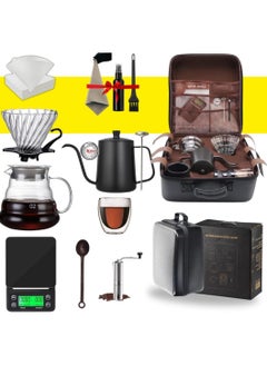 PRIMO PLUS Coffee Maker Set, 12 PCS Coffee Accessories Tools with Portable Carry Case Barista Drip Coffee Kit for v60 600ml  - Image 1