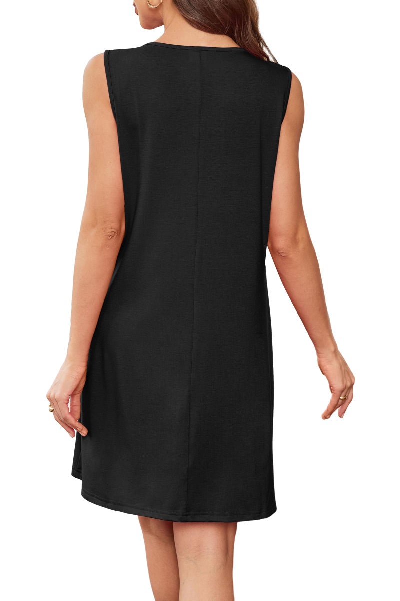 BKRIVE Beach Vacation Clothes for Women Sleeveless 2025 Summer Dresses Sundress Spring Short Dress Black XL - Image 5