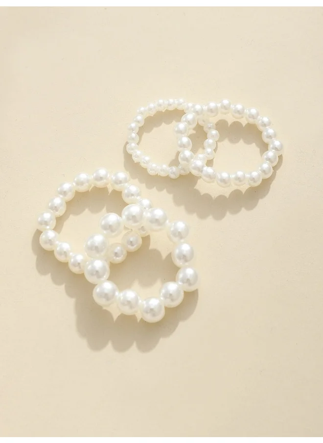 تايك تو Take Two Set of 4 - Faux Pearl Ring