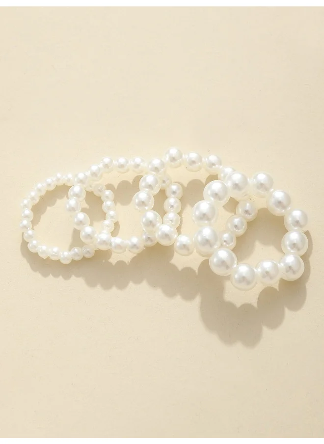 تايك تو Take Two Set of 4 - Faux Pearl Ring
