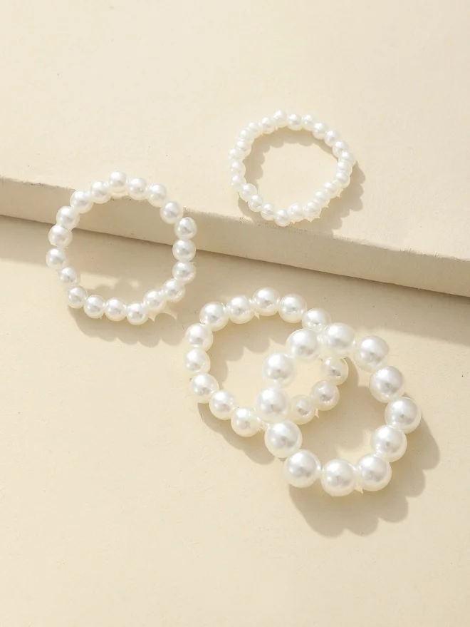 Take Two Take Two Set of 4 - Faux Pearl Ring