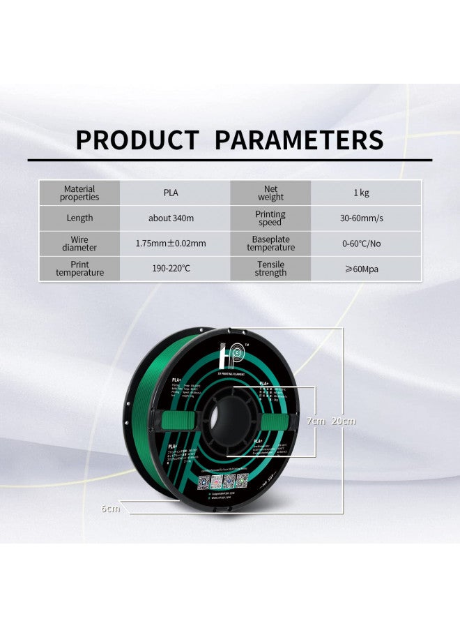 HP3DF PLA Filament, PLA Plus(PLA+), 3D Printer Filament, PLA Filament 1.75mm Dimensional Accuracy +/- 0.02mm, 1KG Spool (2.2 lbs), Fit Most FDM Printer (Silk Green PLA) - Image 4