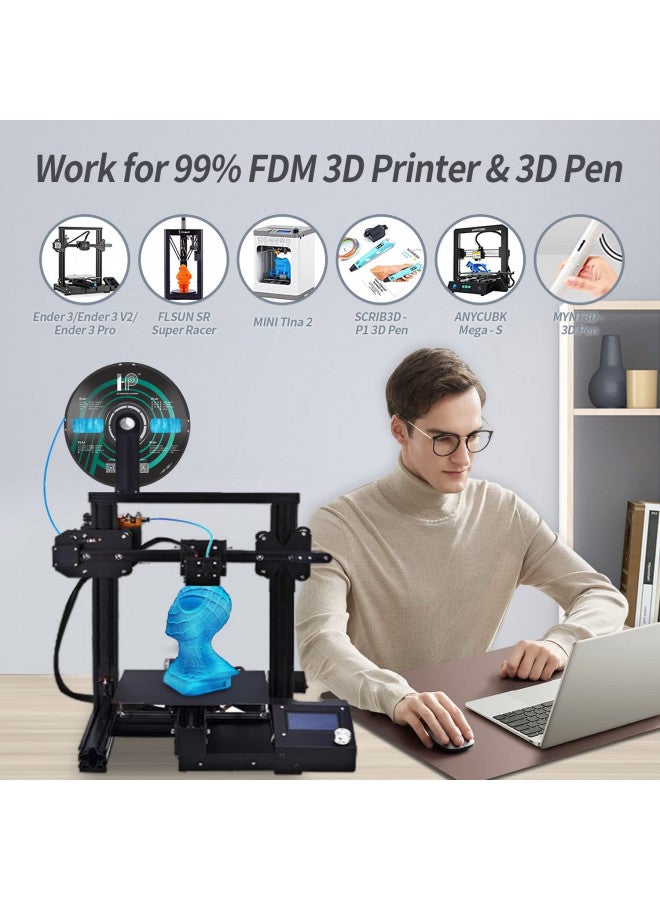 HP3DF PLA Filament, PLA Plus(PLA+), 3D Printer Filament, PLA Filament 1.75mm Dimensional Accuracy +/- 0.02mm, 1KG Spool (2.2 lbs), Fit Most FDM Printer (Silk Green PLA) - Image 3
