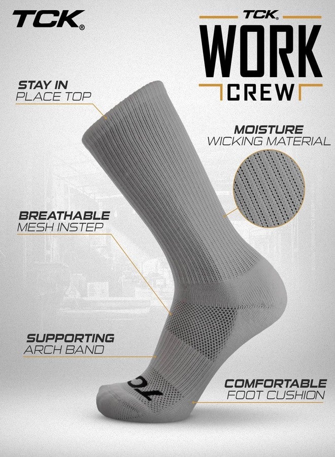 TCK Work & Athletic Crew Socks for Men & Women - X-Large, Grey, 6-Pack - Image 2
